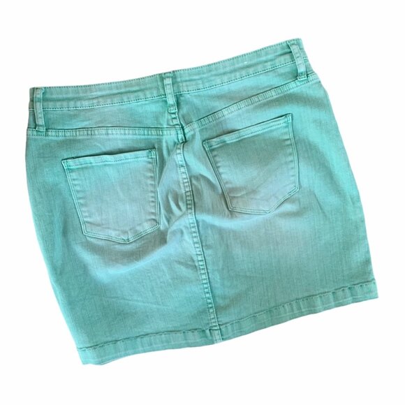 NWT Wash Lab Mint Denim Mini Skirt 31 - Picture 3 of 4